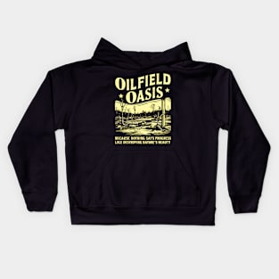 OILFIELD OASIS: Golden Sacrifice in the Name of Progress Kids Hoodie